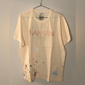 Men’s Lanvin x Gallery Dept Paint Splatter T-Shirt sz Large.